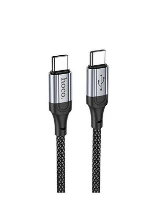 Кабель hoco x102 type-c to type-c 3a, 1m, nylon, aluminum connectors, black
