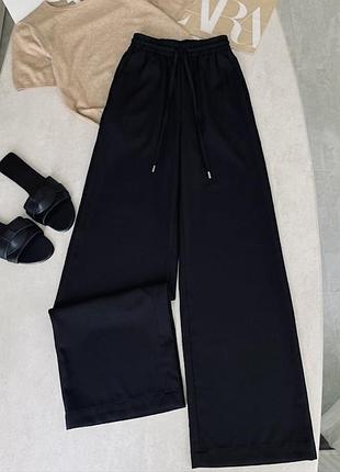 Штани в білизняному стилі на резинці zara