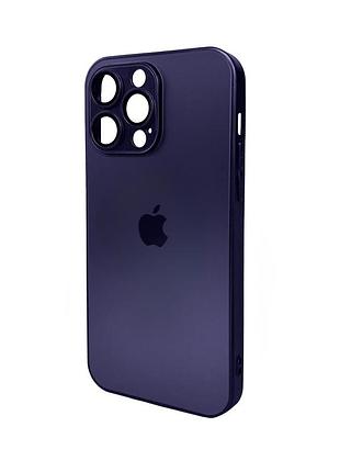 Чохол для смартфона ag glass matt frame color logo for apple iphone 15 pro max deep purple