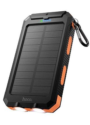 Зовнішній акумулятор hoco j164 platinum solar dual lighting power bank(8000mah) black