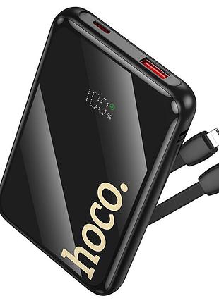 Зовнішній акумулятор hoco q37 graceful 22.5w+pd20w power bank with two cables(10000mah) black