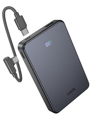 Зовнішній акумулятор hoco j170 starlight 22.5w+pd20w fully compatible power bank with cable(10000mah) metal gray