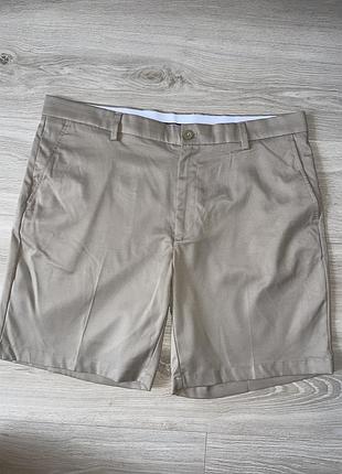 Класичні чоловічі шорти чинос amazon essentials slim-fit бежеві приємний матеріал