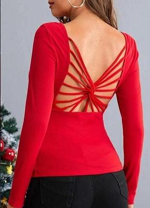 Shein. з англії. в наявності. блуза з вирізами на спинці.