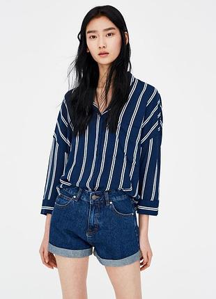 Джинсовые мом шорты zara.