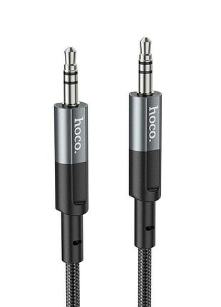 Аудіокабель hoco upa23 3.5mm male to 3.5mm male, nylon braid, 1m metal gray