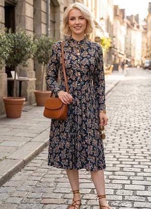Винтажное вискозное миди платье st michael m&amp;s
