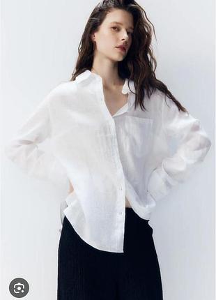 Лляні сорочка оверсайз 100% льон h&m