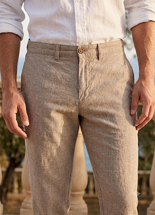 Лляні брюки із льону / gap / slim linen pant / льон + бавовна ➡️ 30w (s)