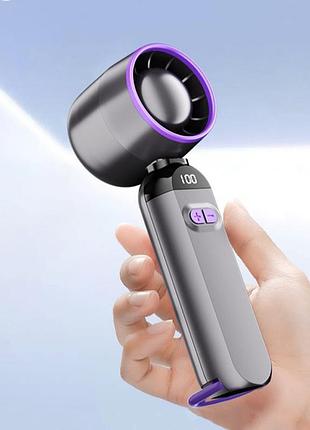 Вентилятор портативний настільний ручний handheld fan ly-937 із вбудованим акумулятором та з цифровим дисплеєм, 5 швидкостей