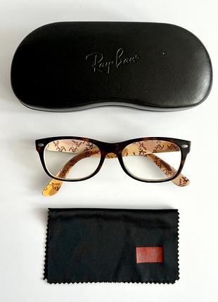 Оправа окуляри ray-ban rb 5184, чорна оправа з бежевими вставками черепаха 5409
