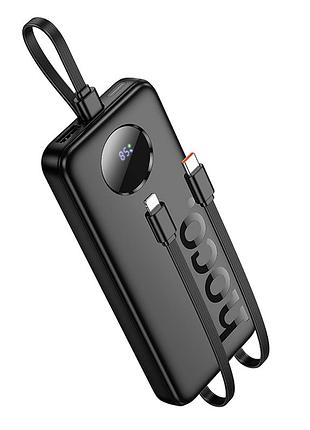 Зовнішній акумулятор hoco j132 sabio fully compatible power bank with 3 cables (10000mah) black