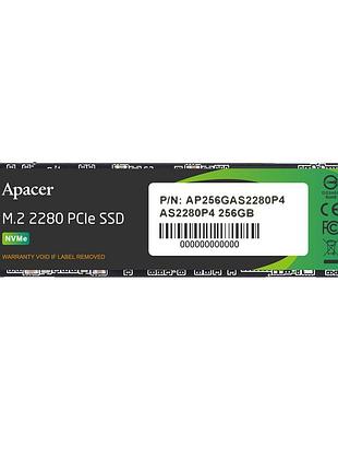 Накопичувач ssd m.2 apacer as2280p4 256gb 2280 pcie 3.0x4 nvme 3d tlc read/write: 2100/1000 mb/sec