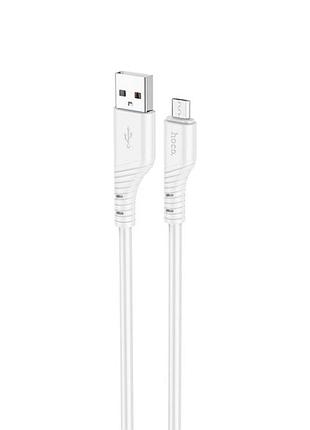 Кабель hoco x97 crystal color silicone charging data cable micro white