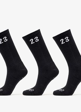 Шкарпетки nike u jordan essential crew 3pr чорний, білий уні 42-46