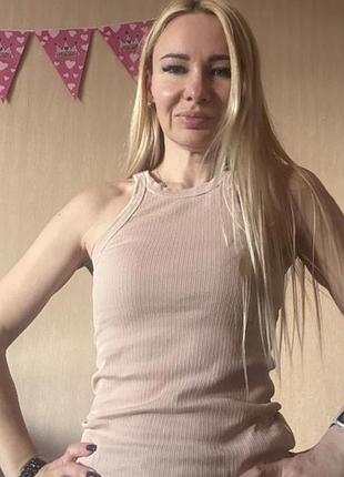 Майка, колір нюд, подовжена