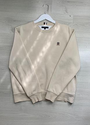Чоловічий чудовий світшот tommy hilfiger бавовняний преміум базовий casual оригінал стильна кофта розмір m-l ua 48-50