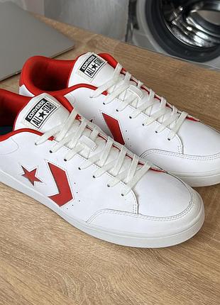 46–46.5 размер. белые кожаные мужские кроссовки converse. оригинал в идеальном состоянии
