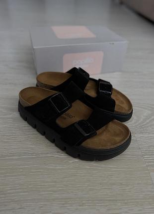 Замшеві шльопанці birkenstock arizona chunky birkenstock x papillio