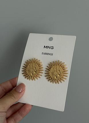 Сережки mango у формі сонця золотисті