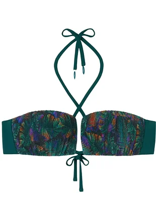 Ліф бікіні calzedonia l-2xl зроблений у стилі бандо з плісированою текстурою "night foliage"