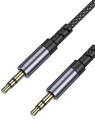 Аудіокабель borofone bl24 3.5mm male to 3.5mm male, nylon braid, 1m, metal grey