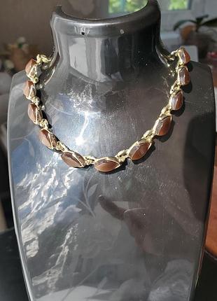 Coro pegasus brown lucite thermoset брендове кольє, 60ті