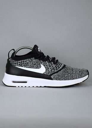 Nike air max thea ultra flyknit кросівки сітчасті текстильні сірі чорні літо весна оригінал 39-40 р/25.5 см vapormax ultraboost asics new balance