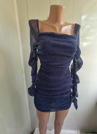 Shein вечернее платье люрекс м