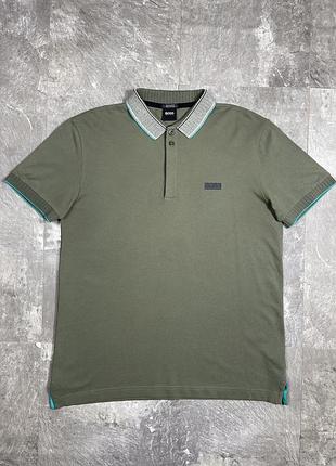 Поло hugo boss хуго босс футболка теніска чоловіча оригінал boss regular fit pima cotton хакі оливкова m