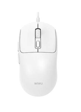 Маніпулятор миша дротова wiwu usb2.0 wired mouse wm111 white