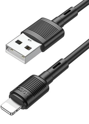 Кабель hoco x83 usb to ip 2.4a, 1m, pvc, pvc connectors, black