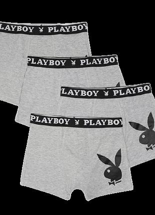 Набір з 4 труси-боксери playboy annya playboy boxershort сірий чол s