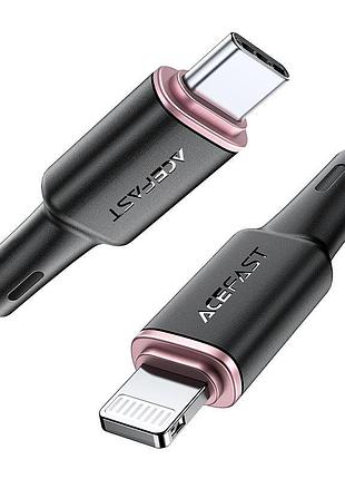 Кабель acefast c2-01 type-c to ip 3a, 20w, 1.2m silicone, zinc connectors, black