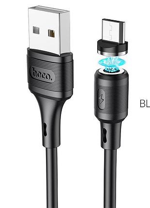 Кабель hoco x52 usb to micro 2.4a, 1m, pvc, pvc connectors, magnetic, black