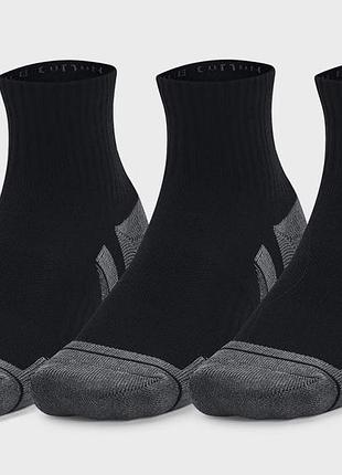Шкарпетки under armour performance cotton 3p qtr чорний уні lg