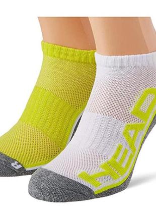 Носки head performance sneaker 2p unisex желтый, серый, белый уни 43-46