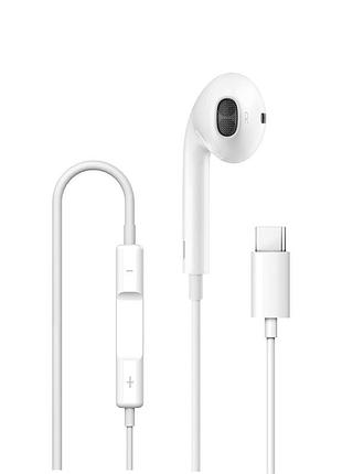 Навушники дротові wiwu eb307 solobuds wired earbuds (type-c) white