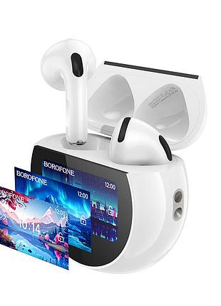 Бездротові навушники tws borofone bw87 mist, touch screen, white
