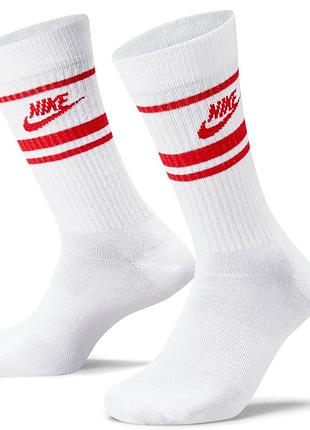 Шкарпетки nike u nk nsw everyday essential cr 3pr білий, червоний уні 34-38