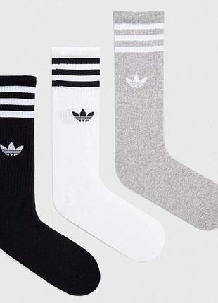 Носки adidas high crew sock белый, серый, черный уни m (40-42)