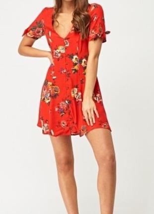 Сукня міні яскрава квіткова на гудзиках urban outfitters