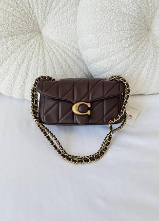 Женская сумка coach tabby brown коричневая