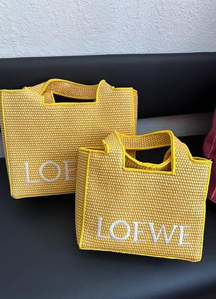 Женская сумка loewe font tote желтая