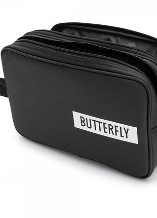 Двойной чехол на ракетку для настольного тенниса butterfly logo 2019, black