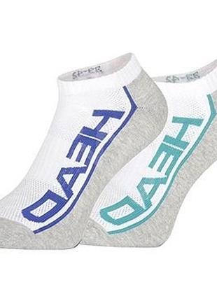 Носки head performance sneaker 2p unisex белый, серый, мультиколор уни 43-46