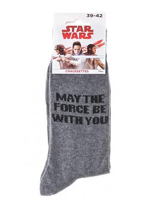 Носки star wars may the force be with you светло-серый дит 39-42