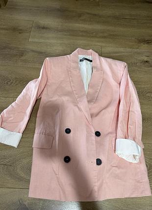 Бавовняний костюм брюки і жакет zara
