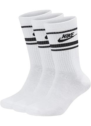 Шкарпетки nike u nk nsw everyday essential cr 3pr білий, чорний уні 34-38