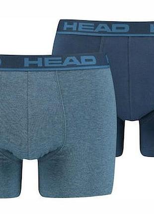 Трусы-боксеры head basic boxer 2p синий, голубой чел xl